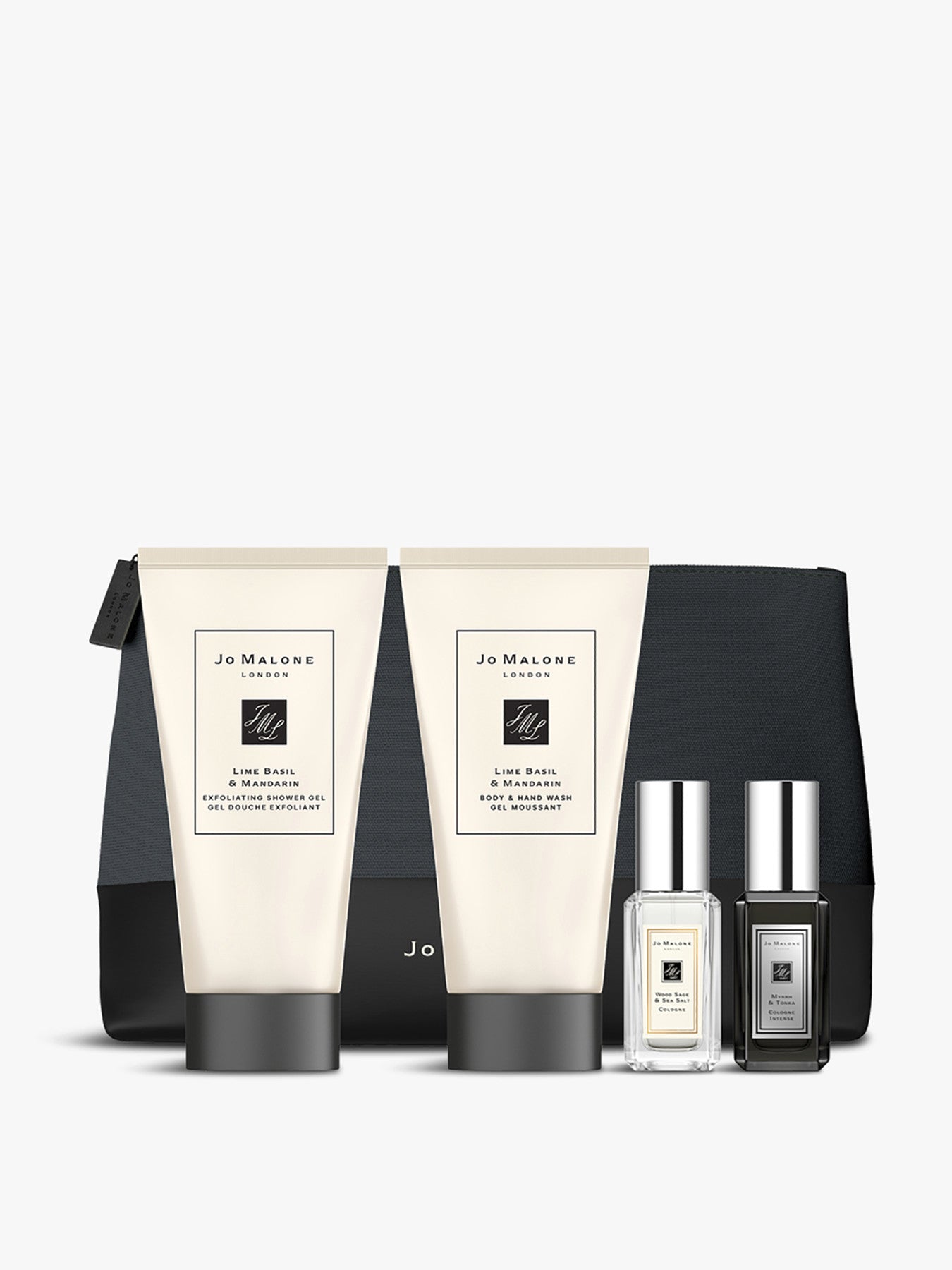 London Men'S Travel Kit : Nettoyant pour le corps et les mains au citron vert et au basilic et à la mandarine + Gel douche exfoliant au citron vert et au basilic et à la mandarine