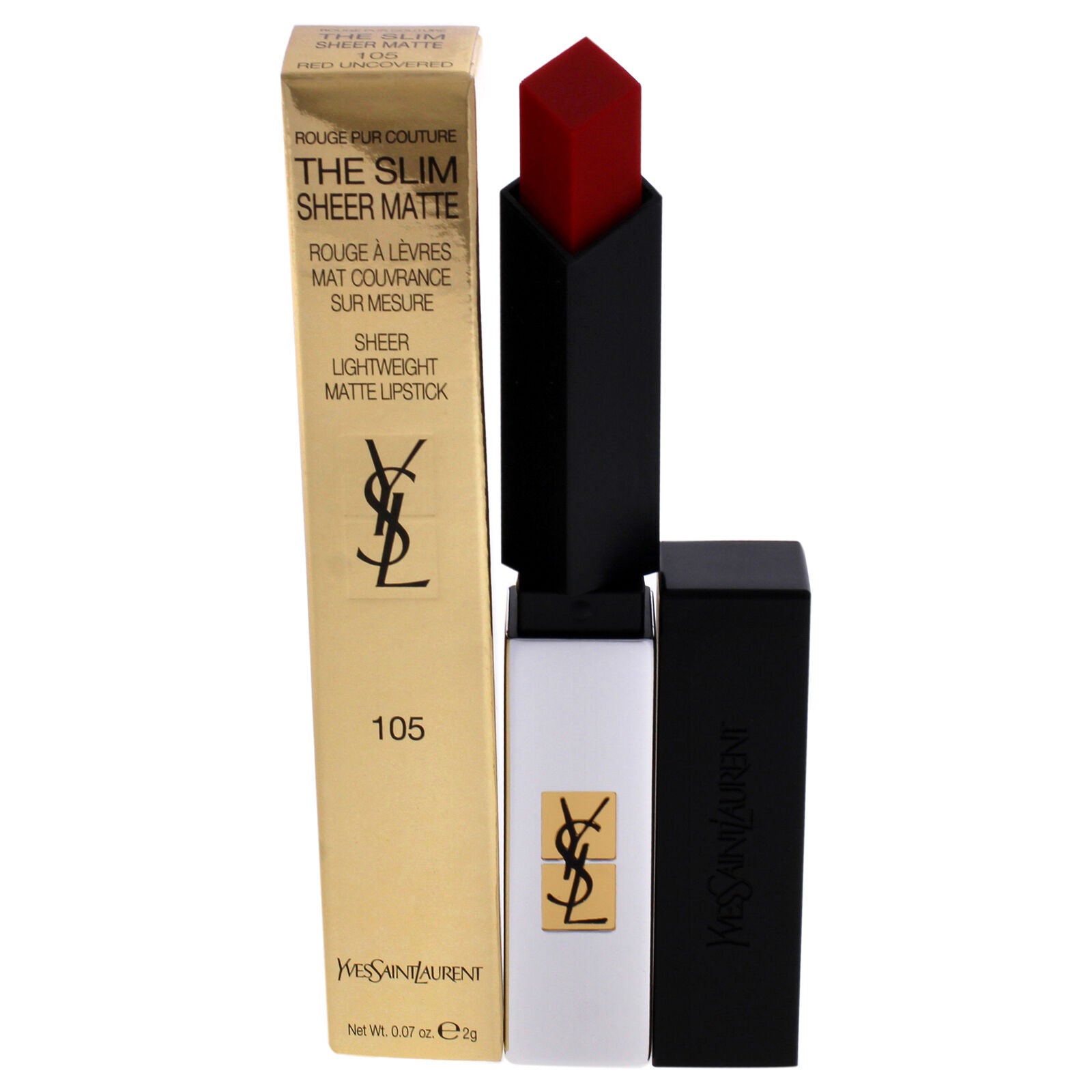 إيف سان لوران دبليو روج بور كوتور The Slim Sheer Matte 105 Red Uncoverd 2 Gr